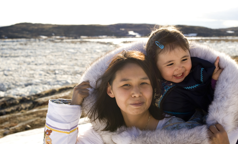 Inuit mother and child