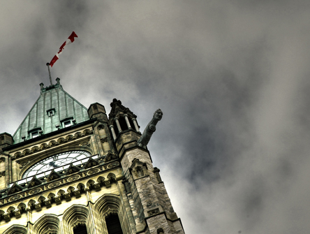 Bottom view of peace tower 