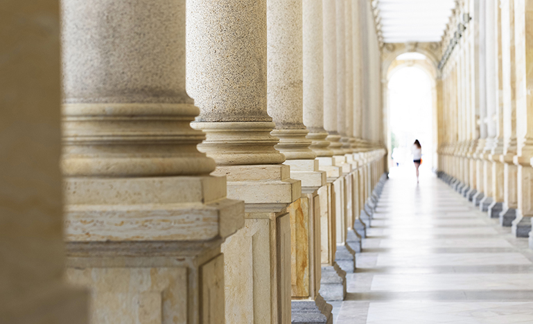 Colonnade, row of classical stone columns