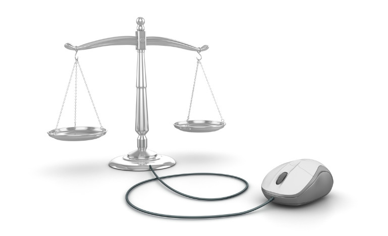 Legal scales connected to a computer mouse