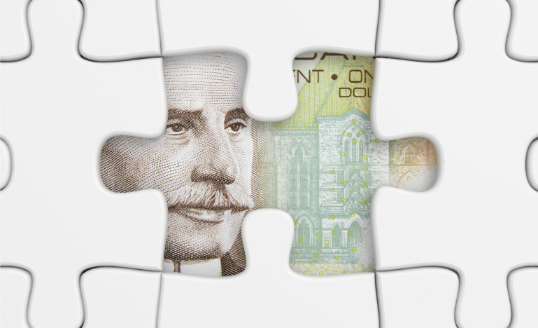 100 Dollar bill ehind puzzle