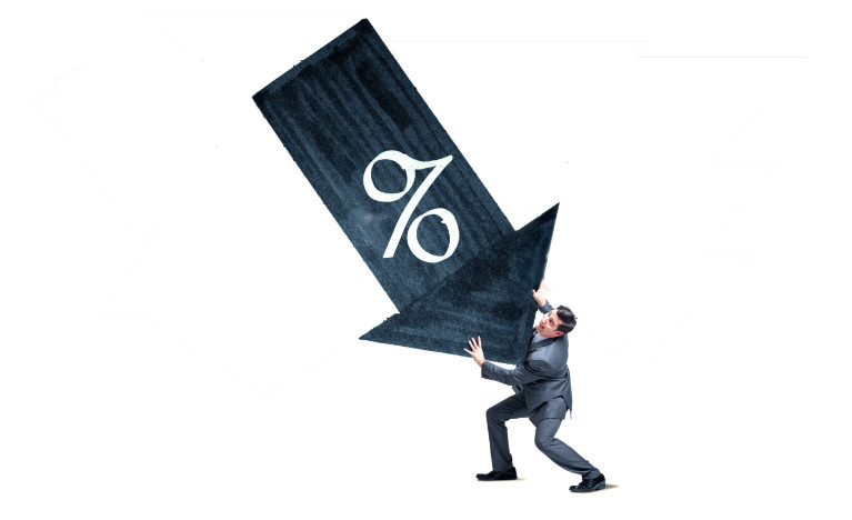 Man holding up the tax rate