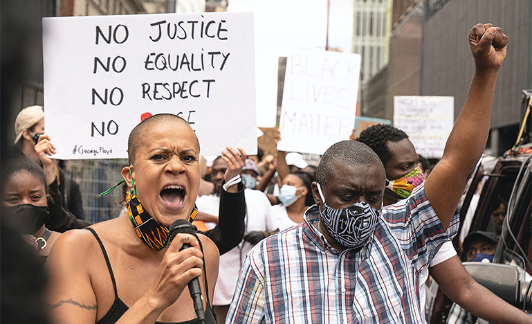 Protest against racism in Montreal