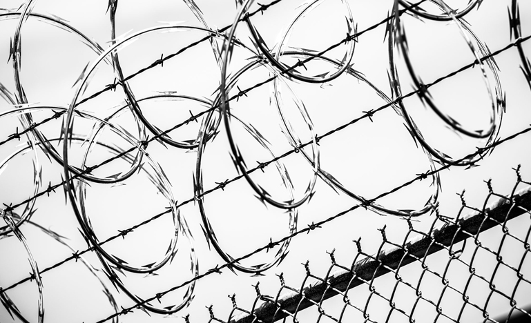 Barbed wire prison concept