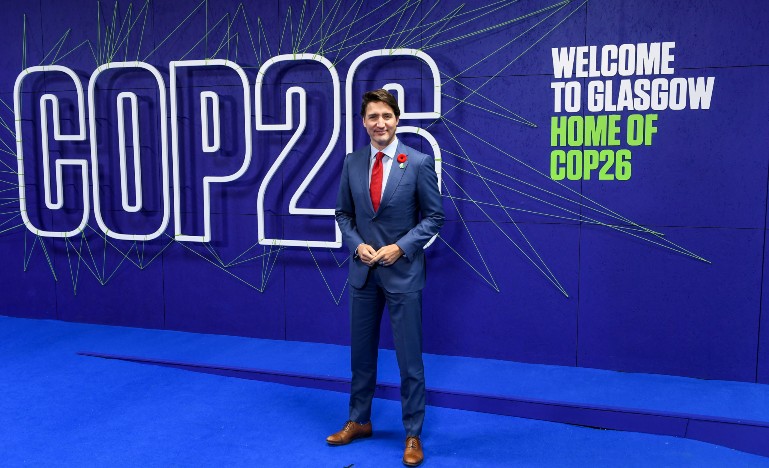 Prime minister Justin Trudeau at COP 26 in Glasgow