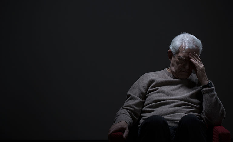 Despairing senior man