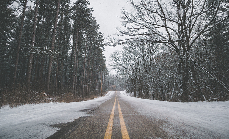 snowy road