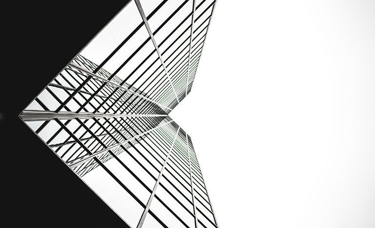 Perspective shot of office building