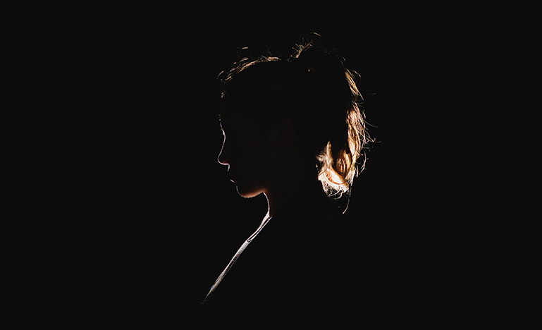 woman in shadows